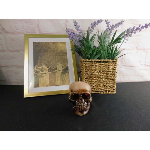 Unscented Skull Candle Home Decor 3" - Goth, Witchy, Creepy, Halloween - Picture 9 of 11
